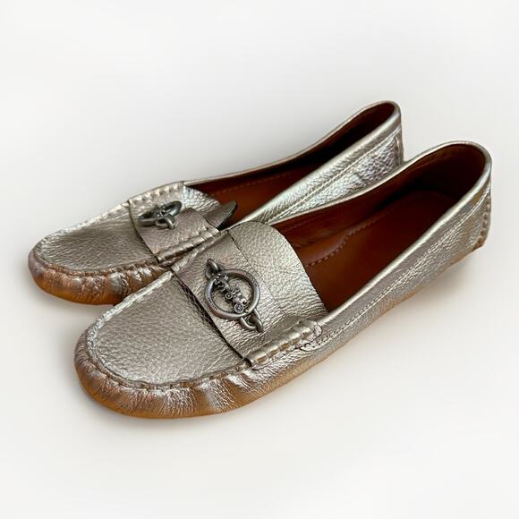 Coach Women's Margot Champagne Gold Casual Loafer Shoes - Women's Size 9.5 - Picture 3 of 11